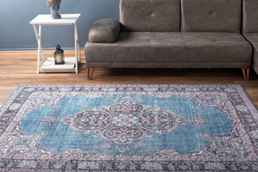 Covor BLUES CHENILLE, 75x150 cm, forma dreptunghiulara, poliester, albastru/gri, AL 201