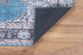 Covor BLUES CHENILLE, 75x150 cm, forma dreptunghiulara, poliester, albastru/gri, AL 201