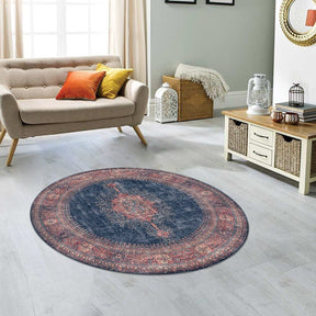 Covor, 150x150 cm, forma rotunda, poliester, multicolor, 473RTP2456