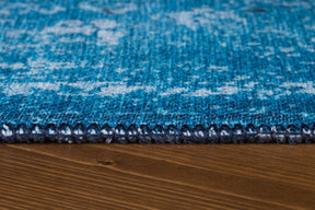 Covor FUSION CHENILLE, 75x150 cm, forma dreptunghiulara, poliester, albastru/alb, AL 135