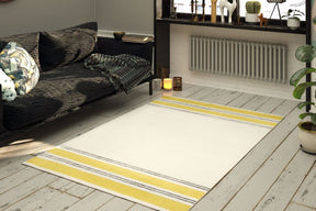 Covor FUNK CHENILLE, 75x150 cm, forma dreptunghiulara, poliester, galben/crem/gri, AL 13