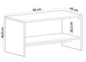 Masuta cafea APOLLON, negru cu efect de marmura, PAL melaminat, 90x45x47 cm