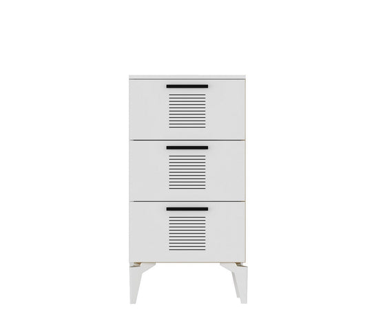 Pantofar ASIMO H, alb, PAL melaminat, cu 3 usi, 45x31x104 cm