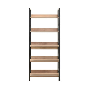 Biblioteca 479ADR1304, stejar/negru, PAL melaminat/metal, 73x35x172 cm