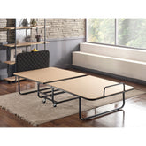 Pat pliabil XL Katlanir, rama metalica/placaj, negru, 90x41x121 cm, saltea inclusa