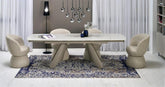 Masa extensibila SALIX, travertin/casmir, piatra sinterizata/otel, 180/260x90x76 cm