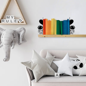 Suport carti KT-ASTRONAUT 2, negru, metal, 42x14x21 cm