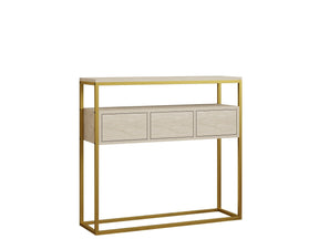Consola GUARDA, bej/auriu, PAL melaminat, 90x34x70 cm
