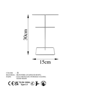 Suport bijuterii TK-004-A, crom, metal, 15x30 cm