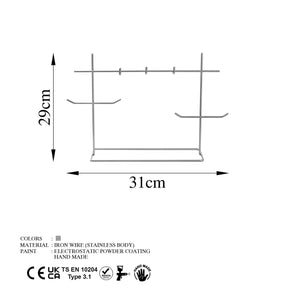 Suport bijuterii TK-007-A, crom, metal, 31x13x29 cm