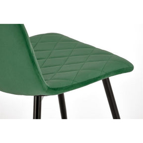 Scaun K525, verde inchis/negru, stofa catifelata/metal, 45x55x89 cm