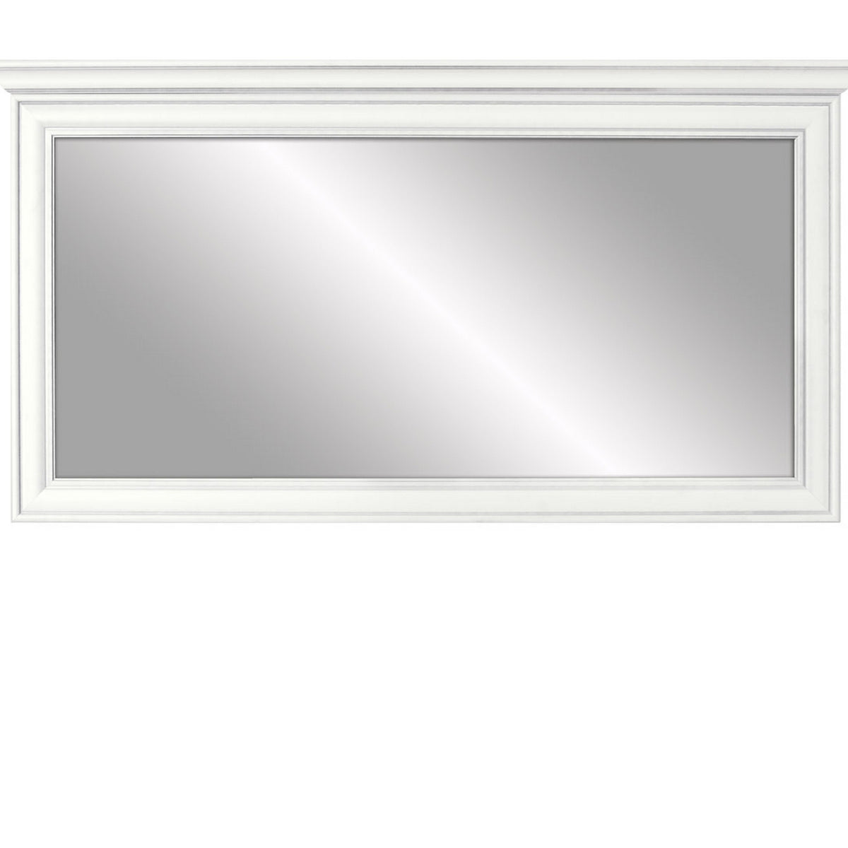 Oglinda perete cu rama IDENTO, alb, 155x7x72 cm