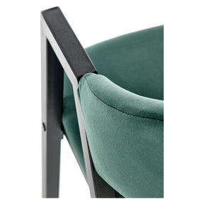 Scaun K473, stofa catifelata verde inchis, 54x58x82 cm