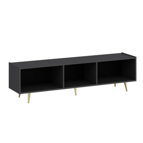 Comoda TV JOSE, gri/auriu, PAL melaminat, 180x42x50 cm