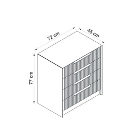 Comoda KALE LUXE 7939, bej, PAL melaminat, 72x45x77 cm