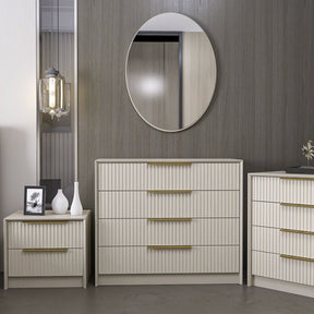 Set comoda si oglinda KALE LUXE 7940, bej, PAL melaminat