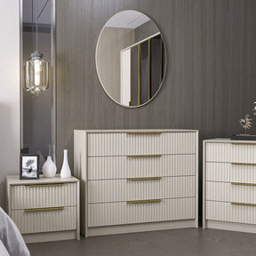 Set comoda si oglinda KALE LUXE 7940, bej, PAL melaminat