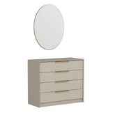 Set comoda si oglinda KALE LUXE 7940, bej, PAL melaminat