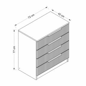 Comoda KALE 7899, gri antracit, PAL melaminat, 72x42x77 cm
