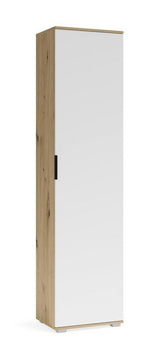 Dulap CLIF SL-50, stejar artisan/alb, PAL laminat, cu o usa, 50x38x203 cm