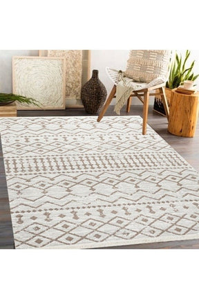 Covor 9987, 80x150 cm, forma dreptunghiulara, bumbac, bej