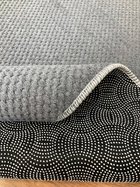 Covor BONCUK, 80x150 cm, forma dreptunghiulara, poliester, gri antracit