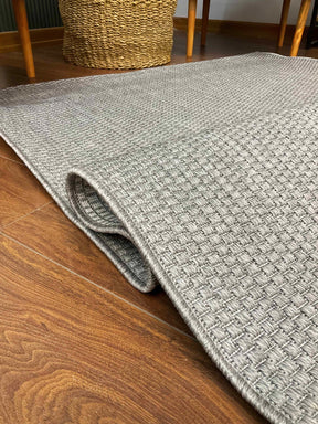 Covor TIMBER SISAL, 80x150 cm, forma dreptunghiulara, polipropilena, gri deschis
