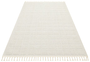 Covor YENI BUKLE KARE, 80x150 cm, forma dreptunghiulara, material tesut, crem