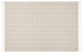 Covor YENI BUKLE KARE, 80x150 cm, forma dreptunghiulara, material tesut, bej