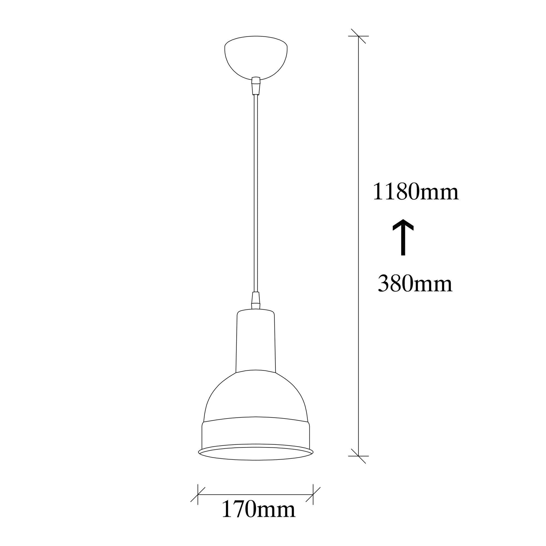 Lustra BERCESTE, negru, metal, 17x38-118 cm