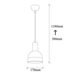 Lustra BERCESTE, negru, metal, 17x38-118 cm