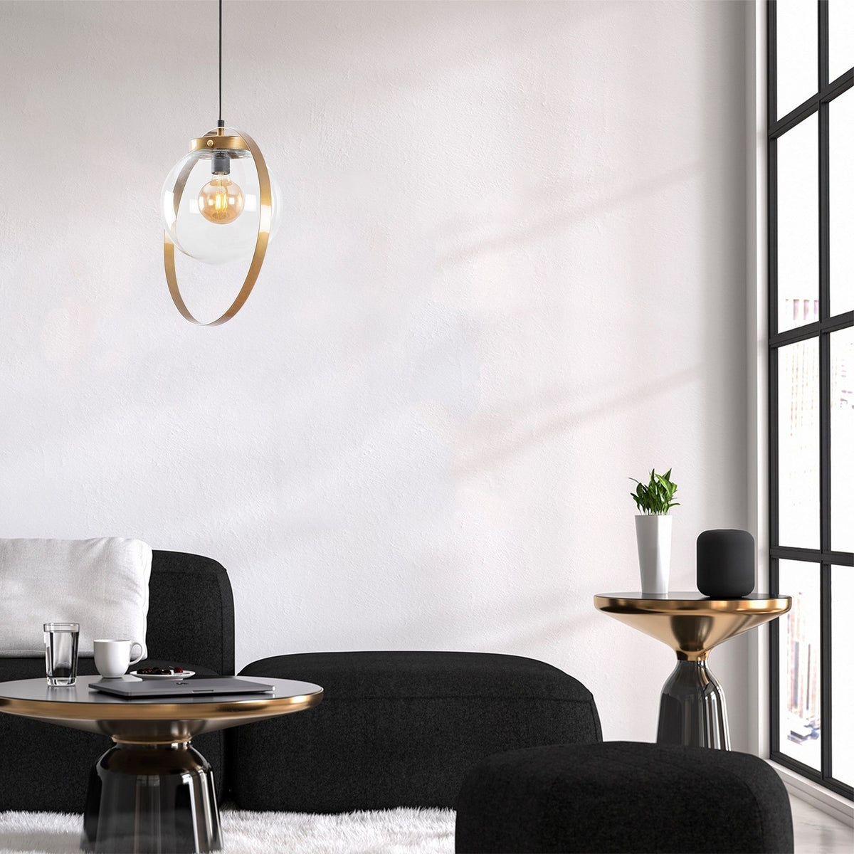 Lustra TAN - NT 101, auriu, metal/sticla, 40x125 cm