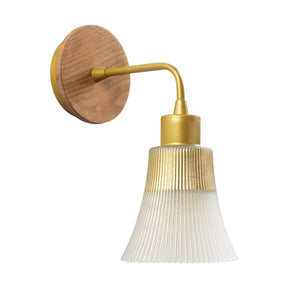 Lampa de perete Foca - N-131, auriu, sticla/fier, 13x28 cm