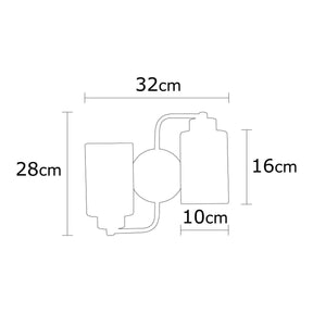 Lampa de perete dubla Balcova N-346, metal