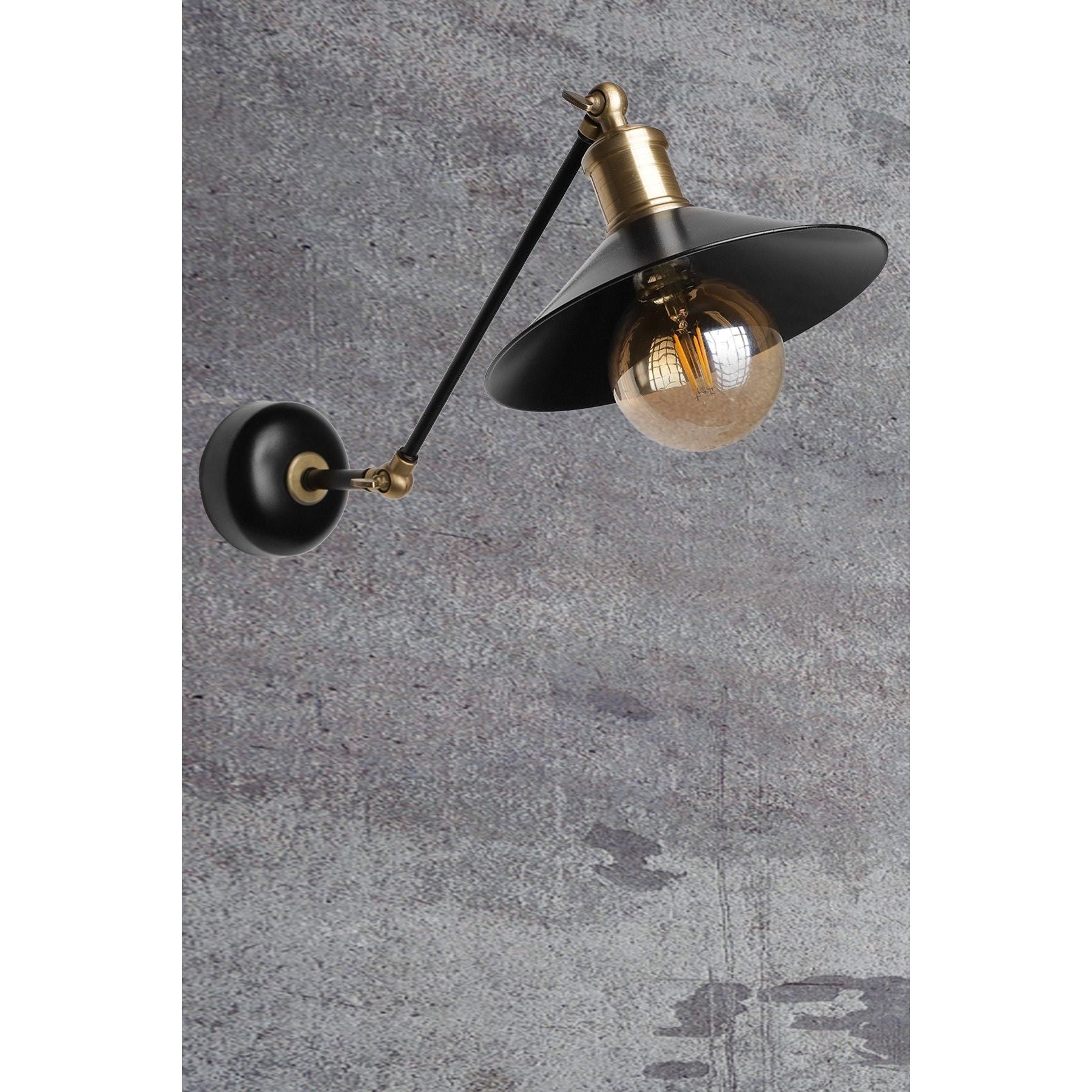 Lampa de perete Emily, negru, metal, 23x30 cm