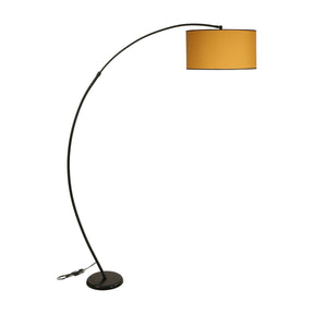 Lampa de podea Misra, metal, inaltime reglabila, negru/galben, diametru 30 cm