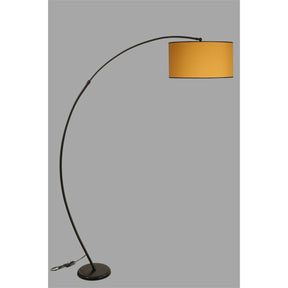 Lampa de podea Misra, metal, inaltime reglabila, negru/galben, diametru 30 cm