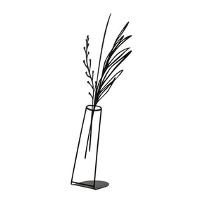 Obiect decorativ Flowerpot - 5, negru, metal, 19x50 cm