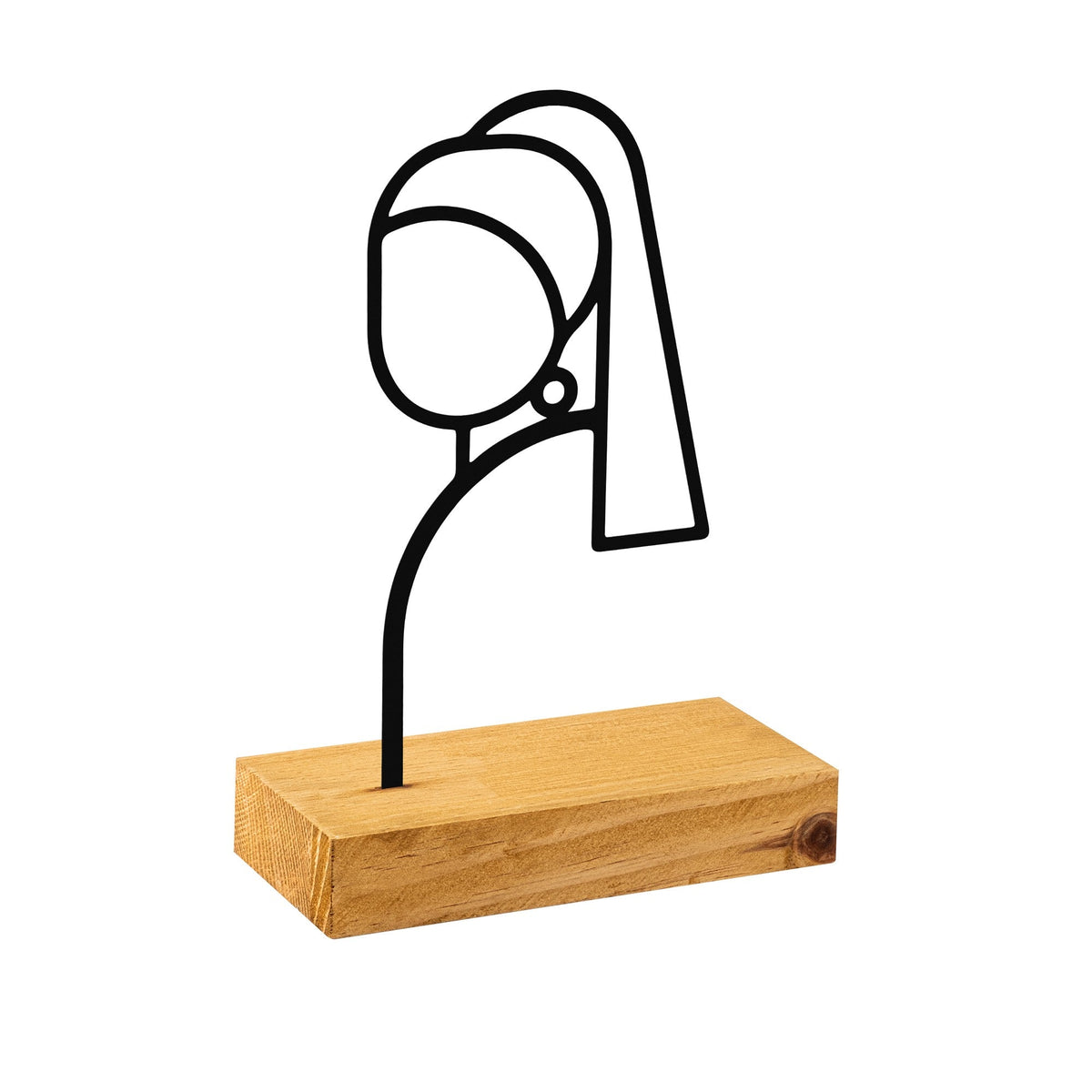 Accesoriu decorativ PEARL, negru/stejar, metal/lemn, 17x8x24 cm