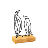 Accesoriu decorativ PINGU, negru/stejar, metal/lemn, 17x8x26 cm