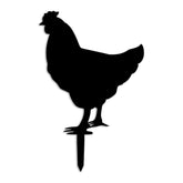 Decoratiune gradina CHICKEN 01, negru, metal, 42x49 cm