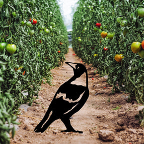 Decoratiune gradina BIRD 01, negru, metal, 27x35 cm