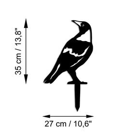 Decoratiune gradina BIRD 01, negru, metal, 27x35 cm