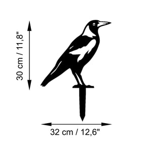 Decoratiune gradina BIRD 02, negru, metal, 32x30 cm