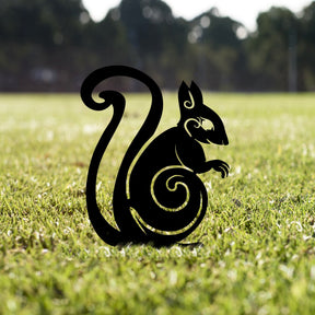 Decoratiune gradina SQUIRREL 01, negru, metal, 23x29 cm
