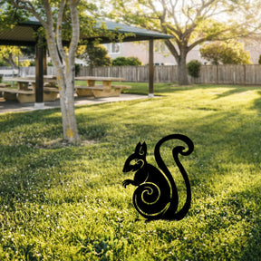 Decoratiune gradina SQUIRREL 01, negru, metal, 23x29 cm
