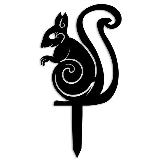 Decoratiune gradina SQUIRREL 01, negru, metal, 23x29 cm