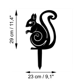 Decoratiune gradina SQUIRREL 01, negru, metal, 23x29 cm