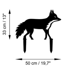 Decoratiune gradina FOX 01, negru, metal, 50x33 cm