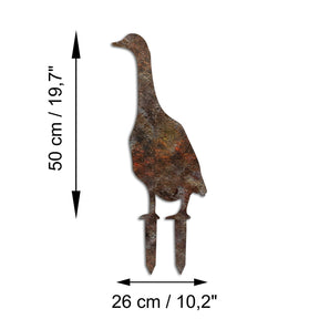 Decoratiune gradina GOOSE A-04, maro, metal, 26x50 cm